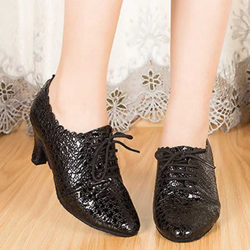 Closed Toe Cross Straps Latin Shoes 2''/2.4''