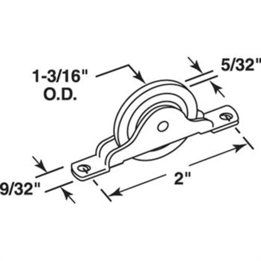 Closet Door 1-3/16" Round Edge Nylon Ball Bearing Roller