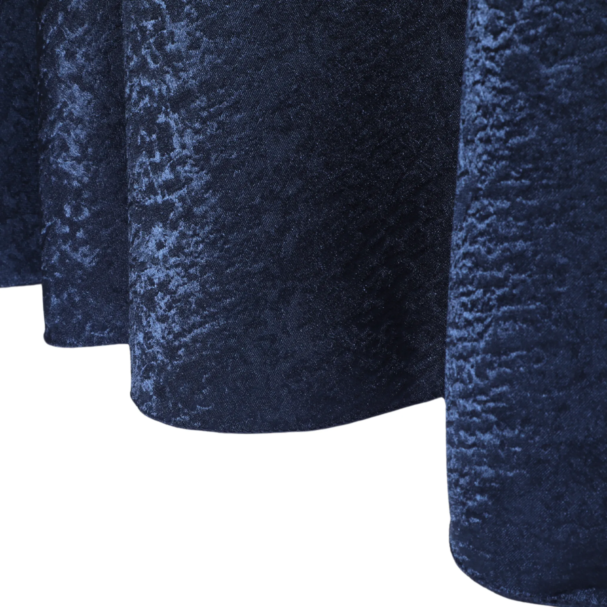 Crinkle Shimmer 120" Round Tablecloth - Navy Blue