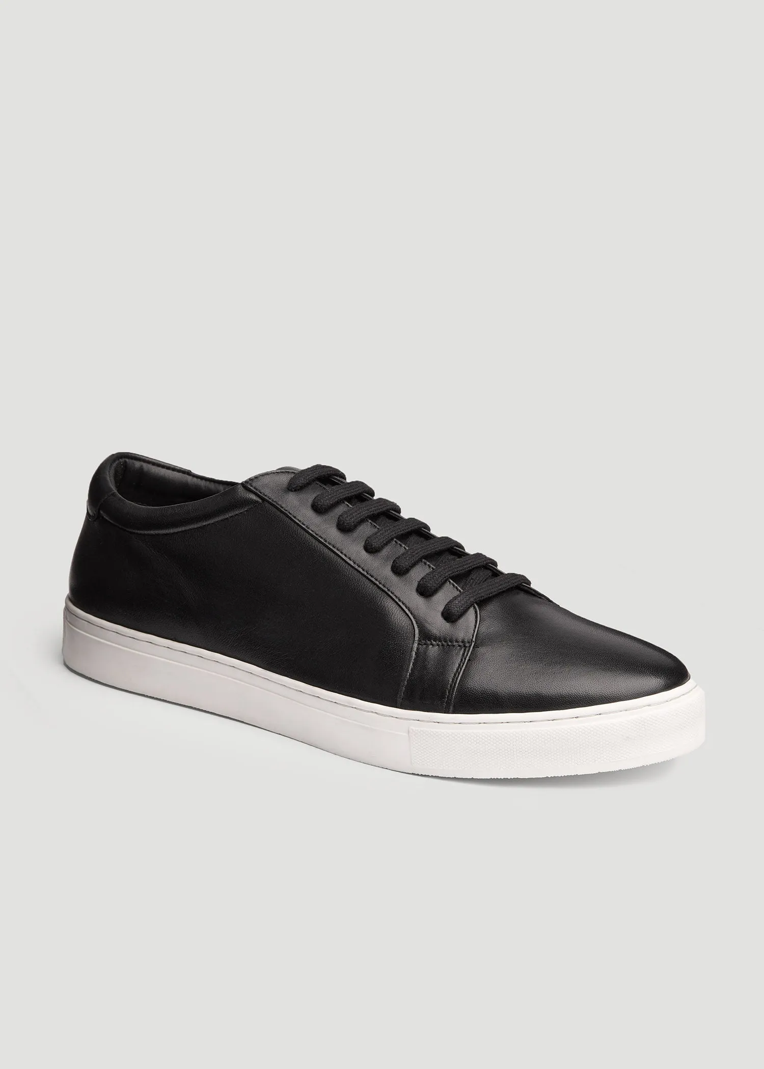 Cupsole Tennis Sneakers for Tall Men in Black