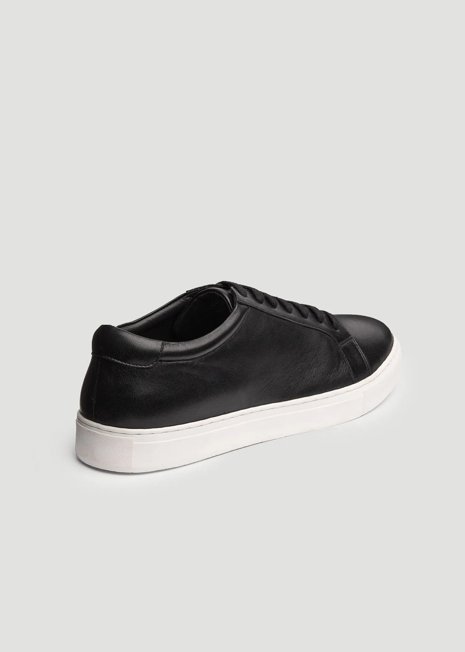 Cupsole Tennis Sneakers for Tall Men in Black