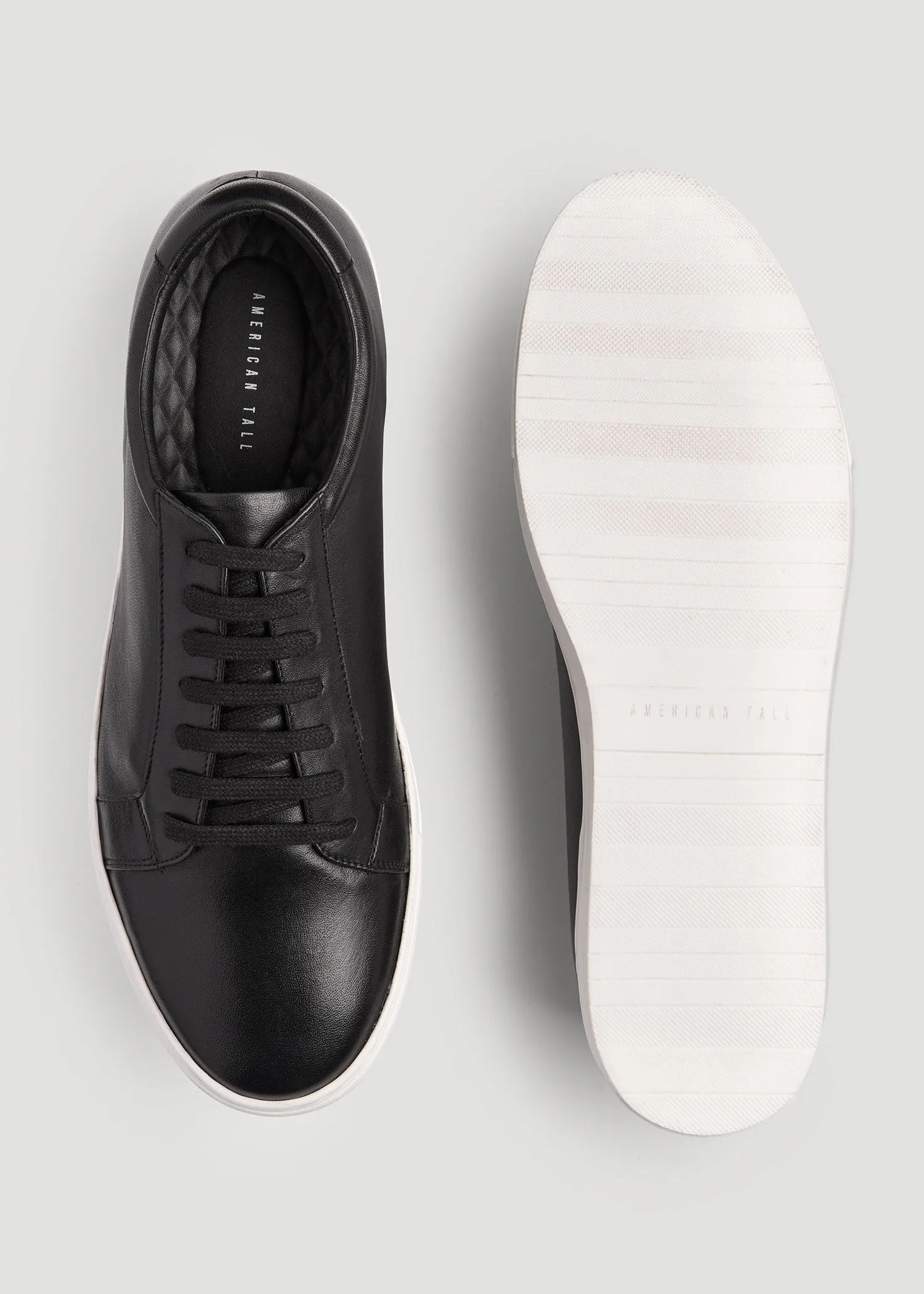 Cupsole Tennis Sneakers for Tall Men in Black