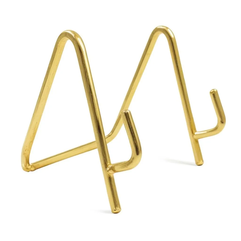 CURATED CART 1 Pack 3.3 Inch Display Stands Gold Plate Stands Metal Frame Holder Stand for Picture, Decorative Plate, Photo Easel, Artistic Work Display Stand, Picture Frames -1pc (3.5 Inch (1 Pc))