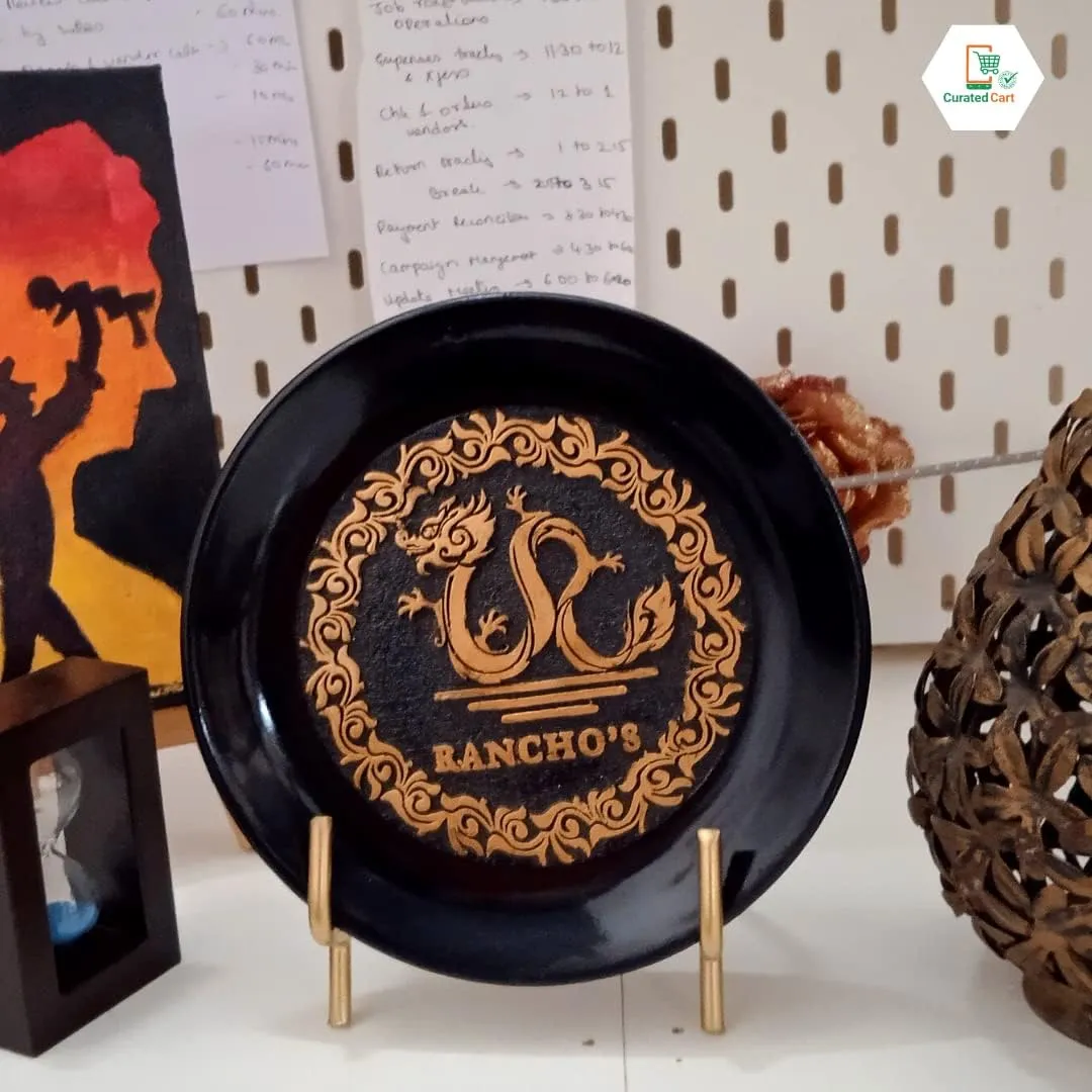 CURATED CART 1 Pack 3.3 Inch Display Stands Gold Plate Stands Metal Frame Holder Stand for Picture, Decorative Plate, Photo Easel, Artistic Work Display Stand, Picture Frames -1pc (3.5 Inch (1 Pc))