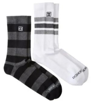 DC Shoes 2 Pack Striped Crew Socks