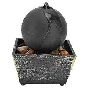 Desktop Fountain Ornament, LED Tabletop Fountain Plastic Lightweight with Stones for Living Room for Bedroom for Office