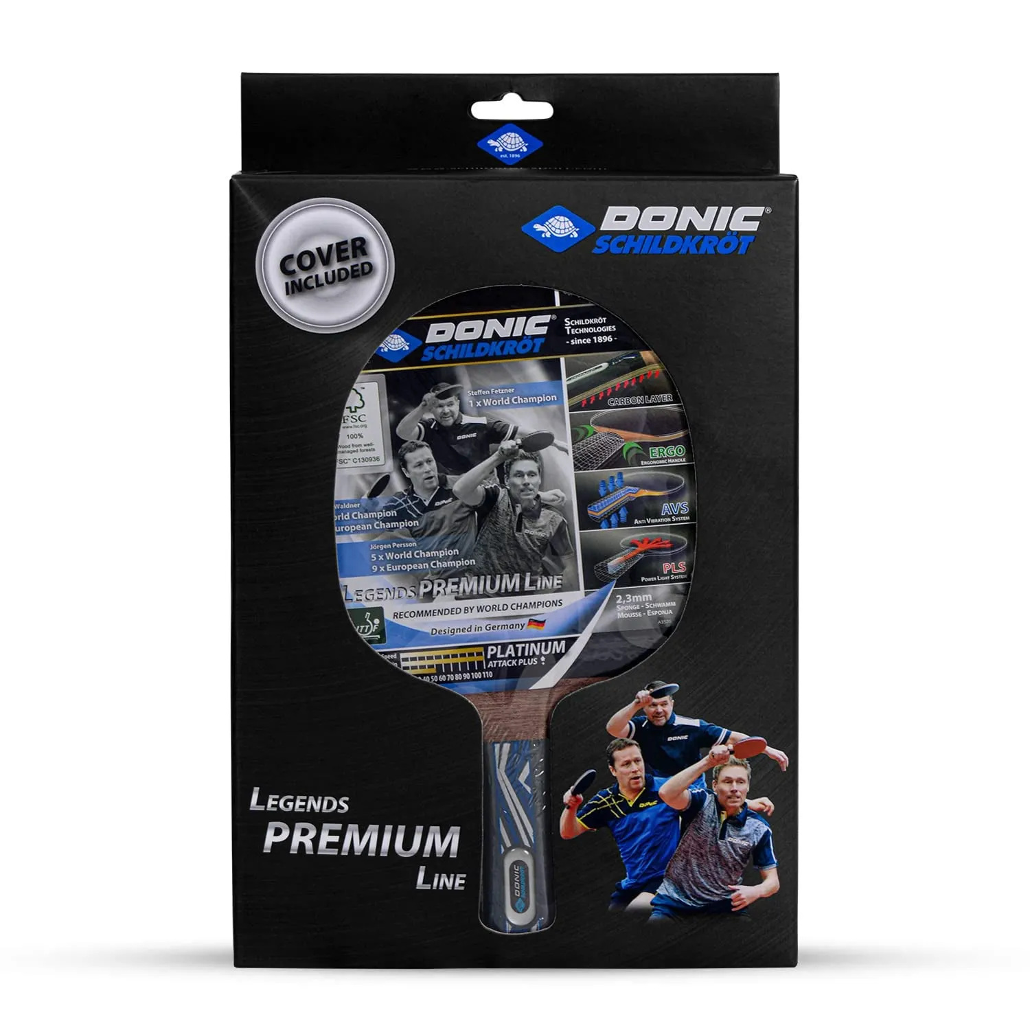 Donic Legends Platinum Table Tennis Bat with Cover