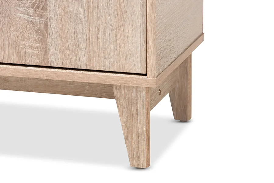 Glidden Two-Tone Oak Brown/Dark Gray Entryway Shoe Cabinet w/Lift-Top Storage Compartment