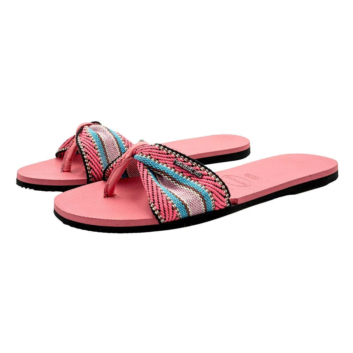 Havaianas Slide Sandals Sliders Fabric Pink Colour For Women