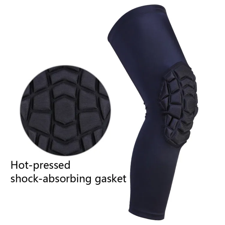 Hot Pressed Honeycomb Knee Pads Basketball Climbing Sports Knee Pads Protective Gear, Specification: XL (Blue)