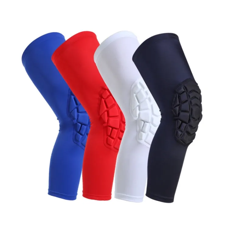 Hot Pressed Honeycomb Knee Pads Basketball Climbing Sports Knee Pads Protective Gear, Specification: XL (Blue)