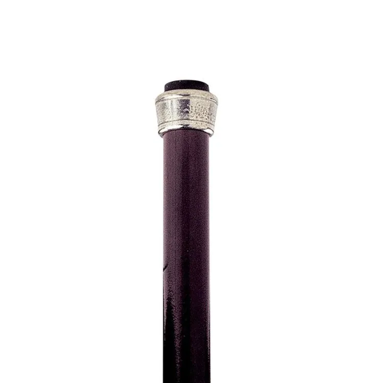 Italian Solid Hardwood Ornamental Classic Flamboyant  Ball Pewter Walking Stick Collectible Gift