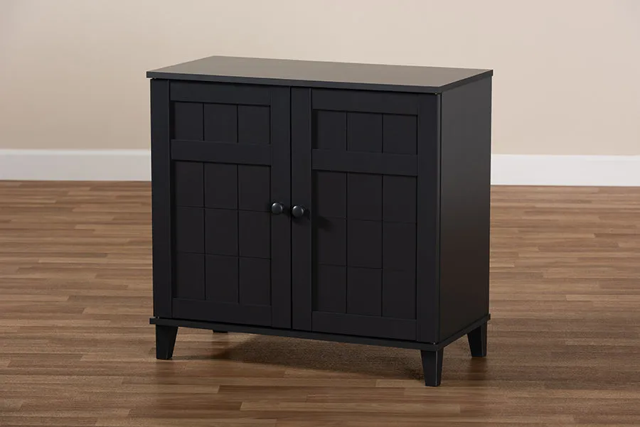Jesse Dark Grey Finished 4-Shelf Wood Shoe Storage Cabinet