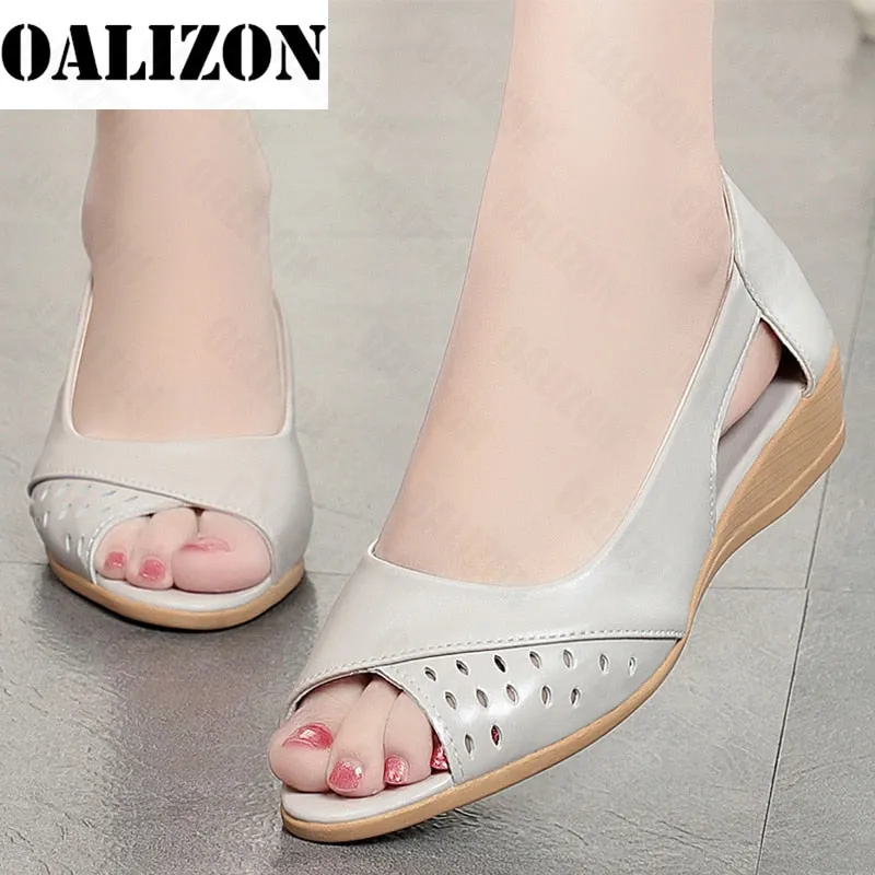 Joskaa Women Chunky Wedges Peep Toe Sandals 2024 Summer New Sport Hollow Casual Shoes Walking Women Shoes Party Mujer Slides Zapatos