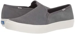 Keds Double Decker PERF Suede Sneaker Grey Slip On Fashion Tennis Shoes