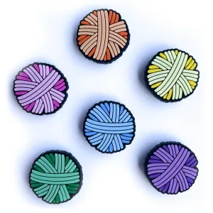 Kitty With A Cupcake - Rainbow Yarn Ball Shoe Charm Set