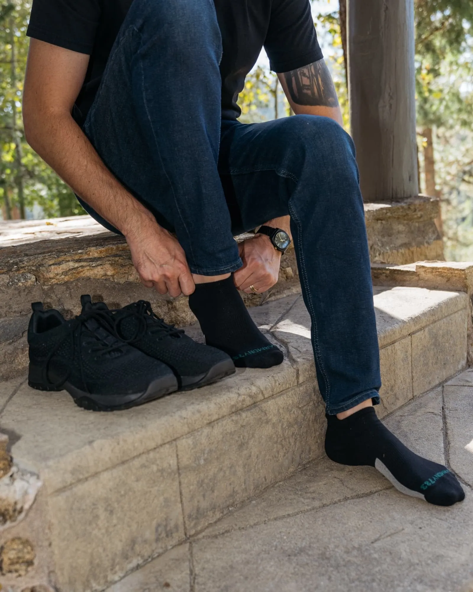 Low-Cut Grounding Socks • Black Organic Cotton