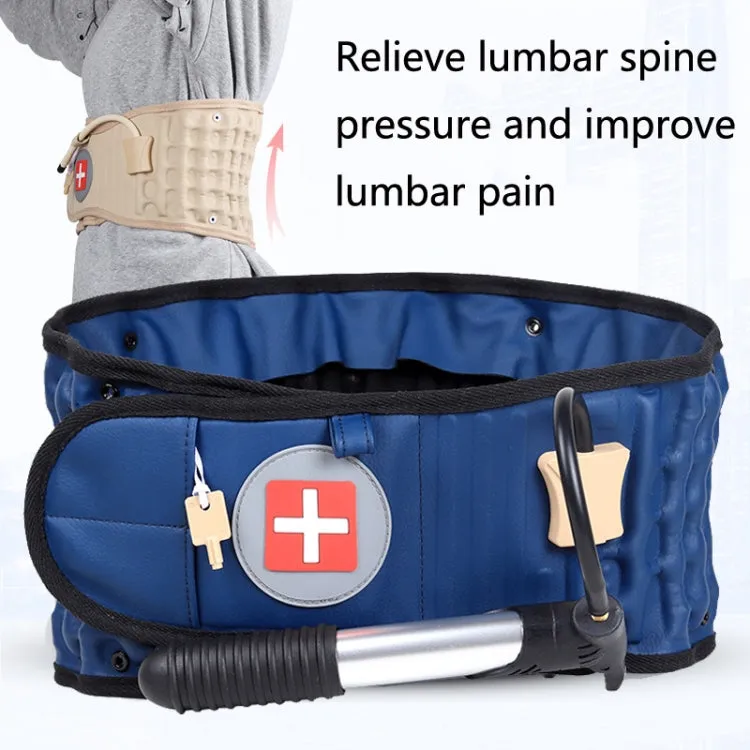 Lumbar Spine Inflated Traction Belt Lumbar Disc Pneumatic Waist Protective Belt, Specification: Free Size(Deep Blue)