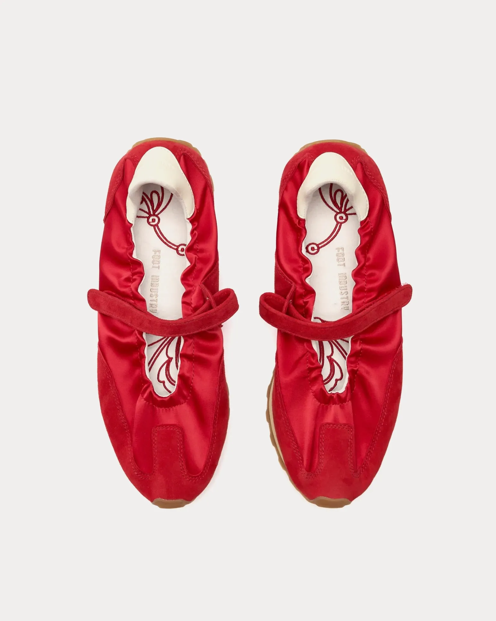 Mary Jane Runner Chinese Red / Antique White Slip On Sneakers