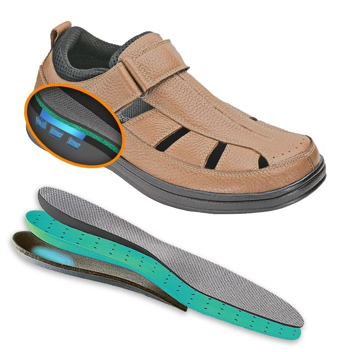 Melbourne - Brown Orthotic Sandal
