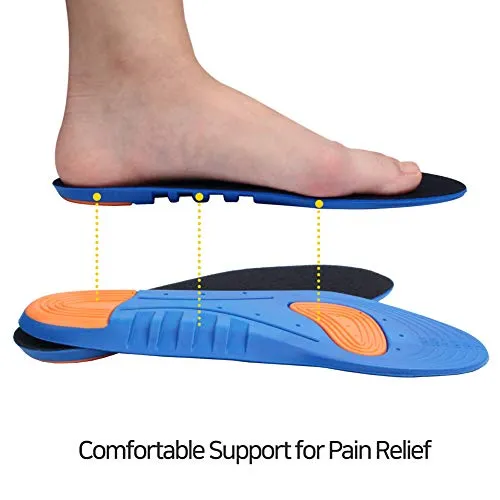 Memory Foam Shoe Inserts - Breathable Sport Shoe Insoles - Men (8.5-12), Women (9.5-13)