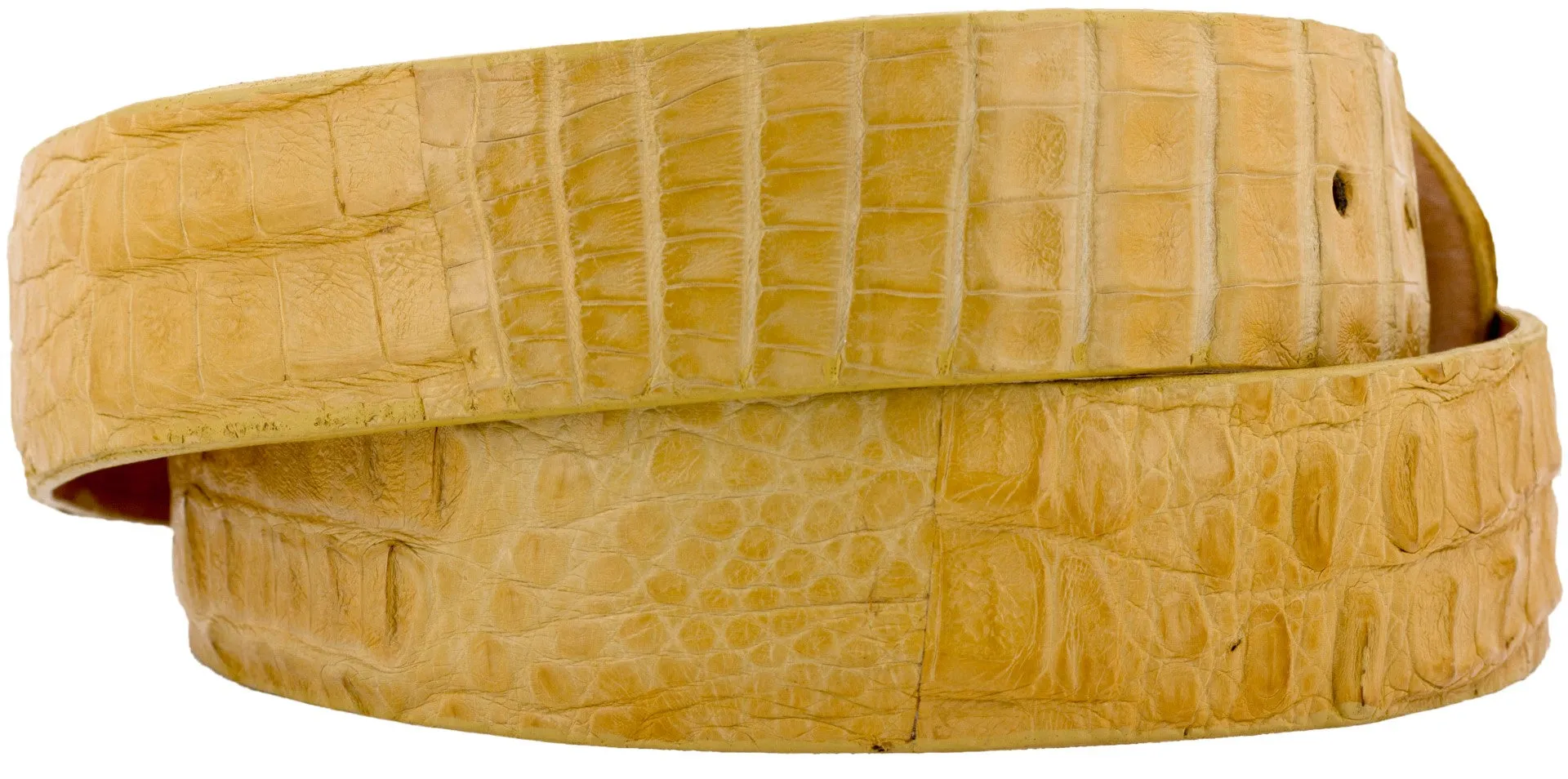 Men's Buttercup Genuine Crocodile Skin Leather Belt Round Buckle