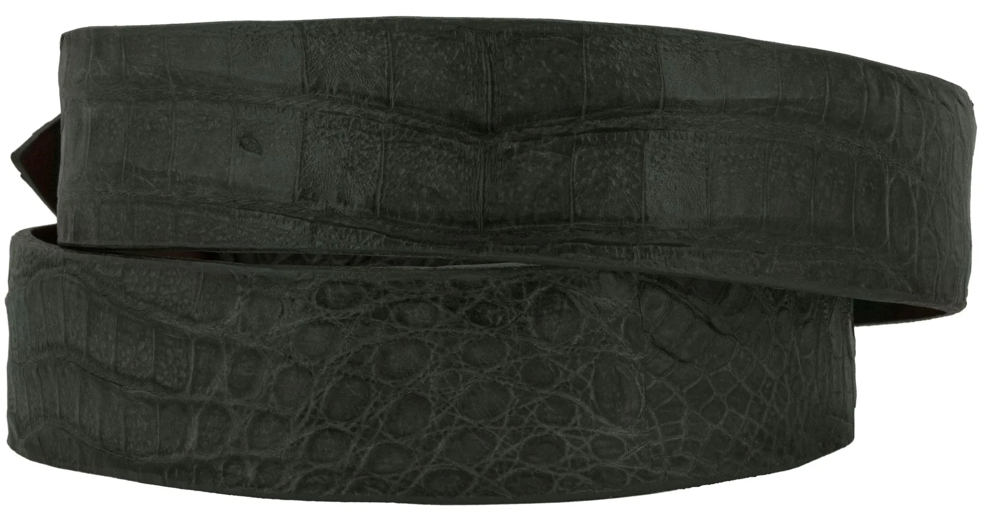 Mens Gray-Green Genuine Crocodile Skin Cowboy Belt Silver Buckle - #100G
