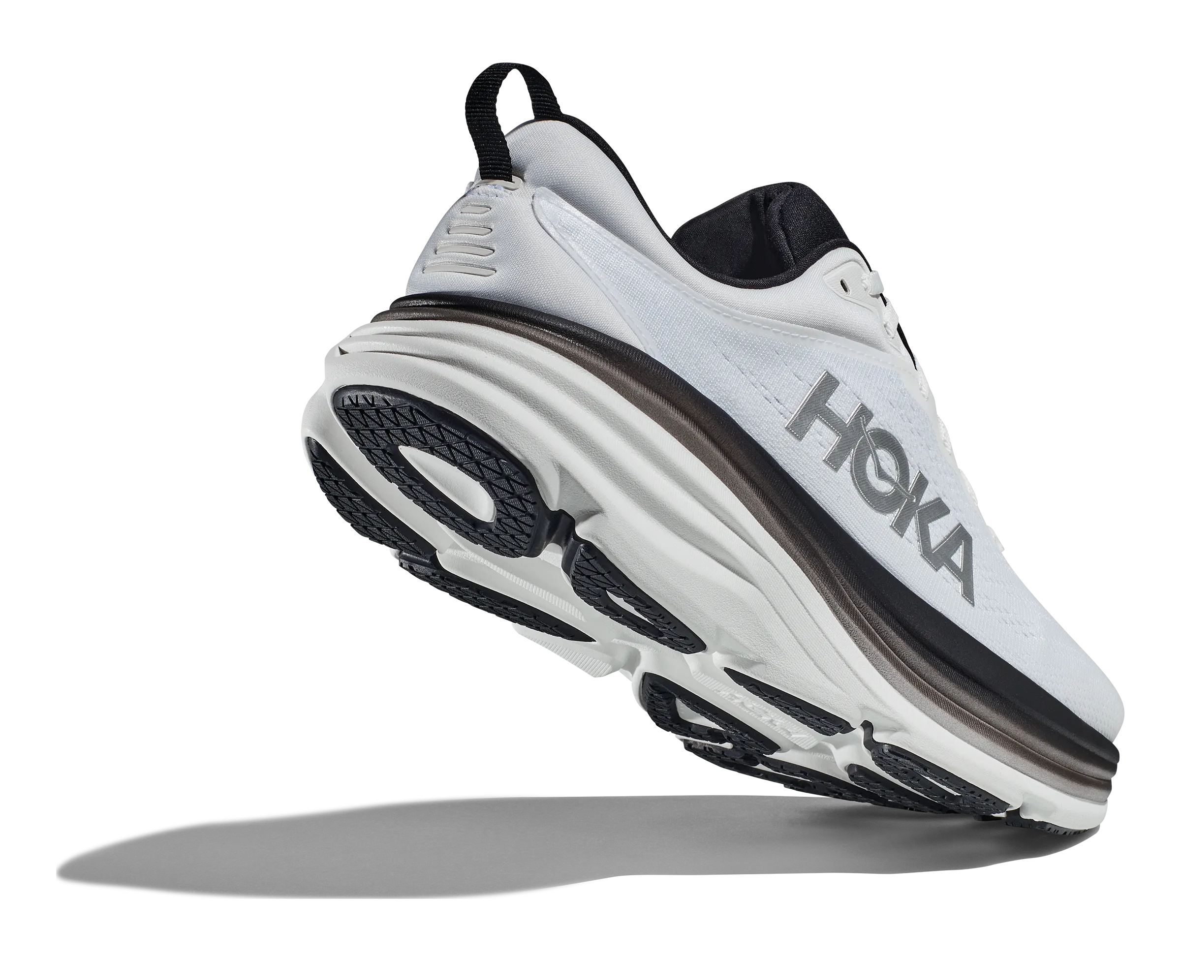 Men's Hoka Bondi 8 Color: White / Black (WIDE WIDTH)