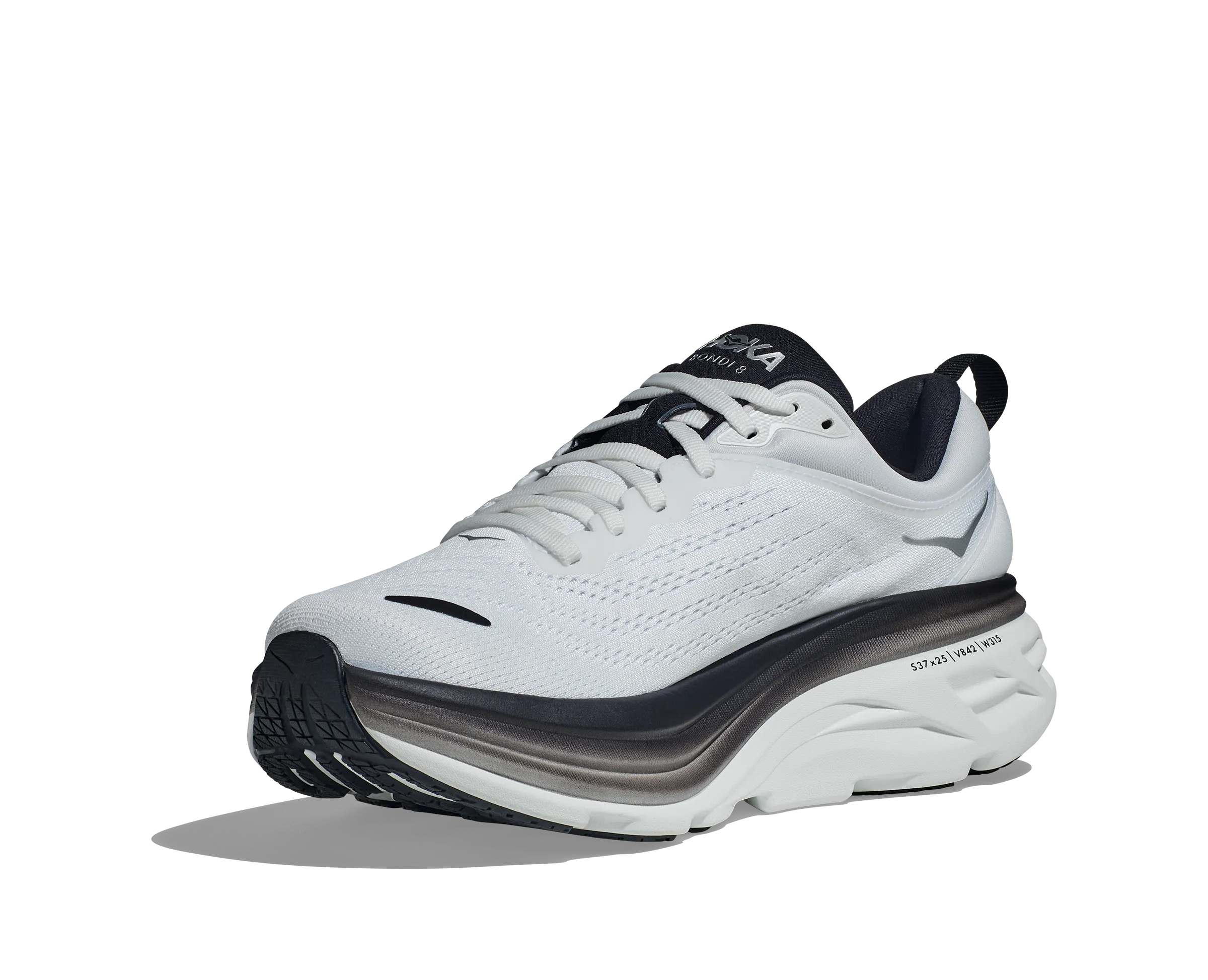 Men's Hoka Bondi 8 Color: White / Black (WIDE WIDTH)