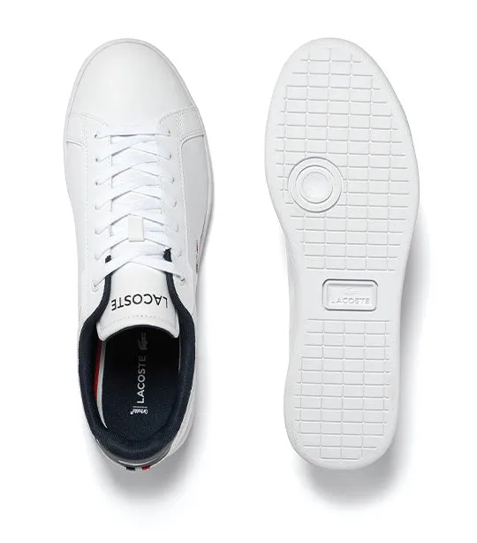Men's Lacoste Carnaby Pro Leather Tricolor Trainers White/Navy/Red