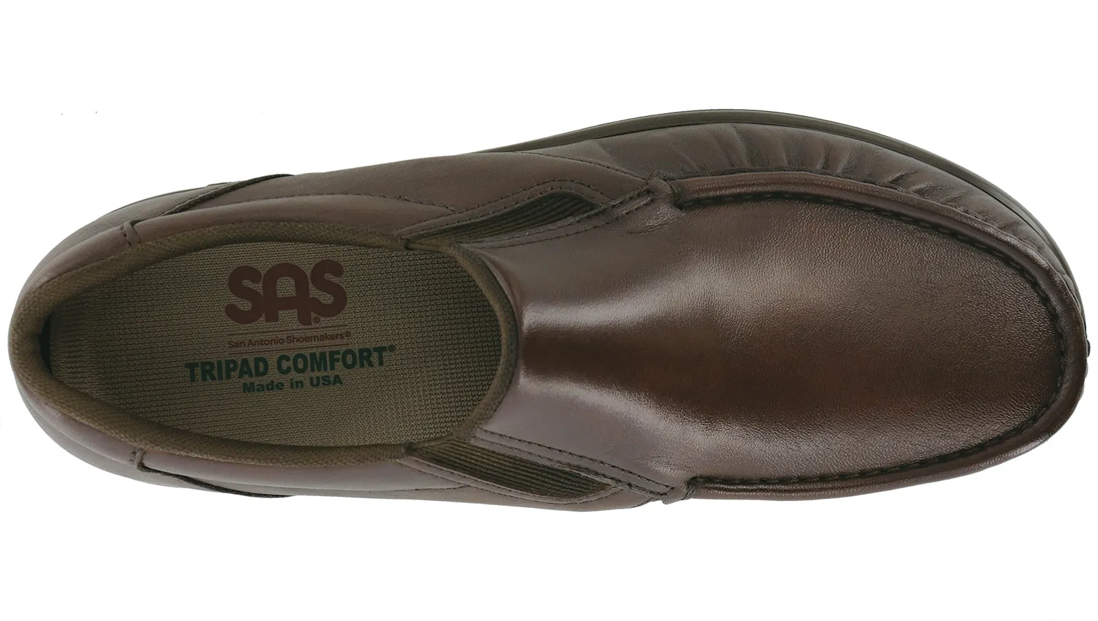 Men's Side Gore Slip On Loafer in Brown