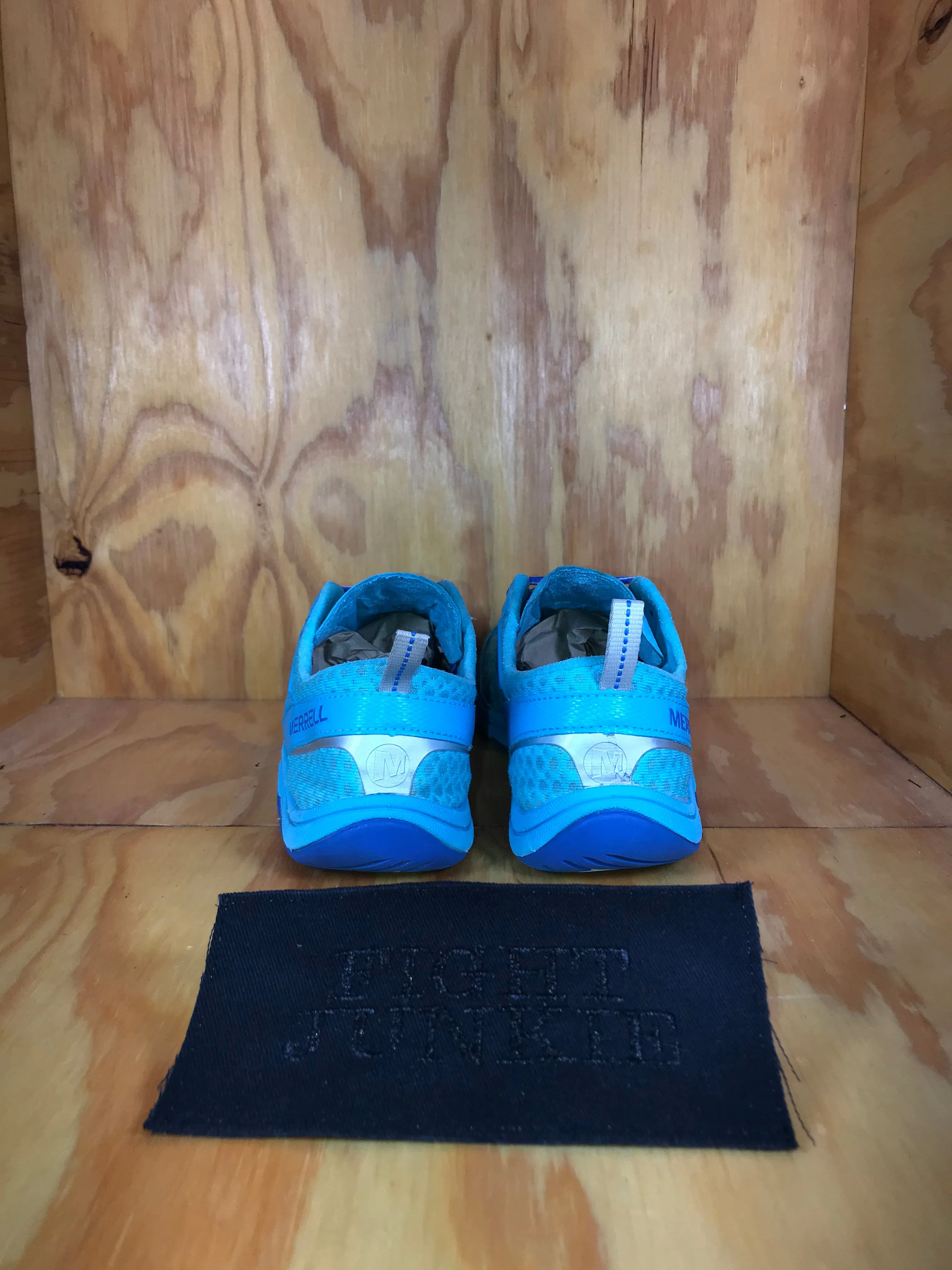 MERRELL BAREFOOT CRUSH GLOVE Womens Size 9.5 Water Resistant Aqua Blue Shoes Sneakers
