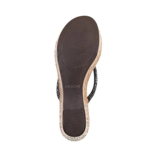 Mochi Women Black Synthetic Sandals 6-UK (39 EU) (34-9868)