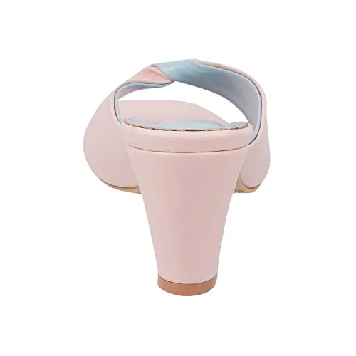 Mochi Women Pink Fashion Block Heel Slip-on UK/6 EU/39 (40-2531)