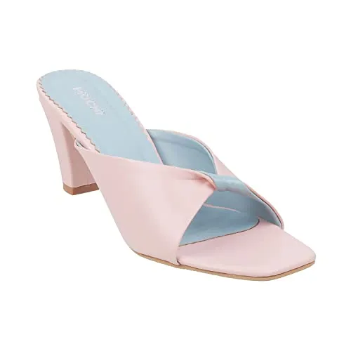 Mochi Women Pink Fashion Block Heel Slip-on UK/6 EU/39 (40-2531)