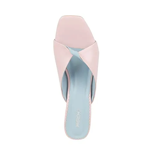 Mochi Women Pink Fashion Block Heel Slip-on UK/6 EU/39 (40-2531)