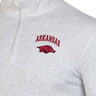 New - NCAA Arkansas Razorbacks Men's 1/4 Zip Light Gray Sweatshirt - L