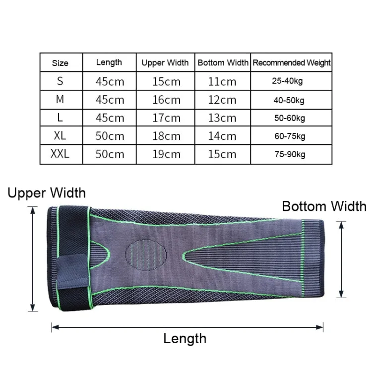 Nylon Knitted Riding Sports Extended Knee Pads, Size: M(Blue Pressurized Anti-slip)