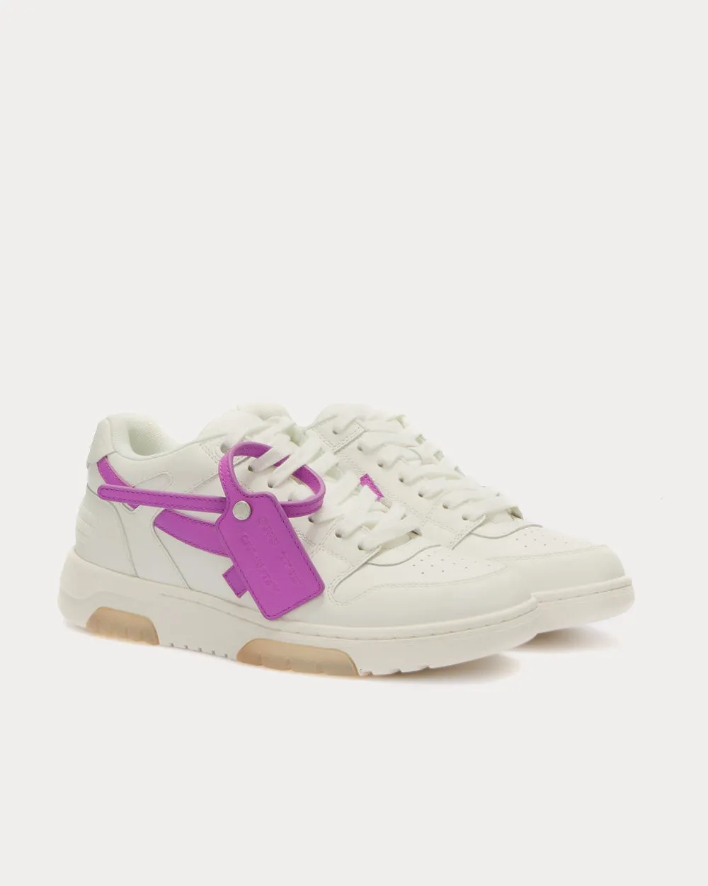 Out Of Office "Ooo" Arrow White / Fuchsia Low Top Sneakers