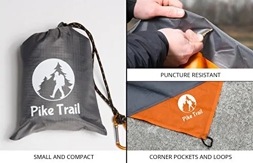 Pike Trail Pocket Beach Blanket (60” X 56”) – Lightweight Sand Proof Picnic Blanket, Compact Outdoor Blanket, Waterproof Pocket Blanket for Hiking, Camping, Picnics, Travel and Beach Trips