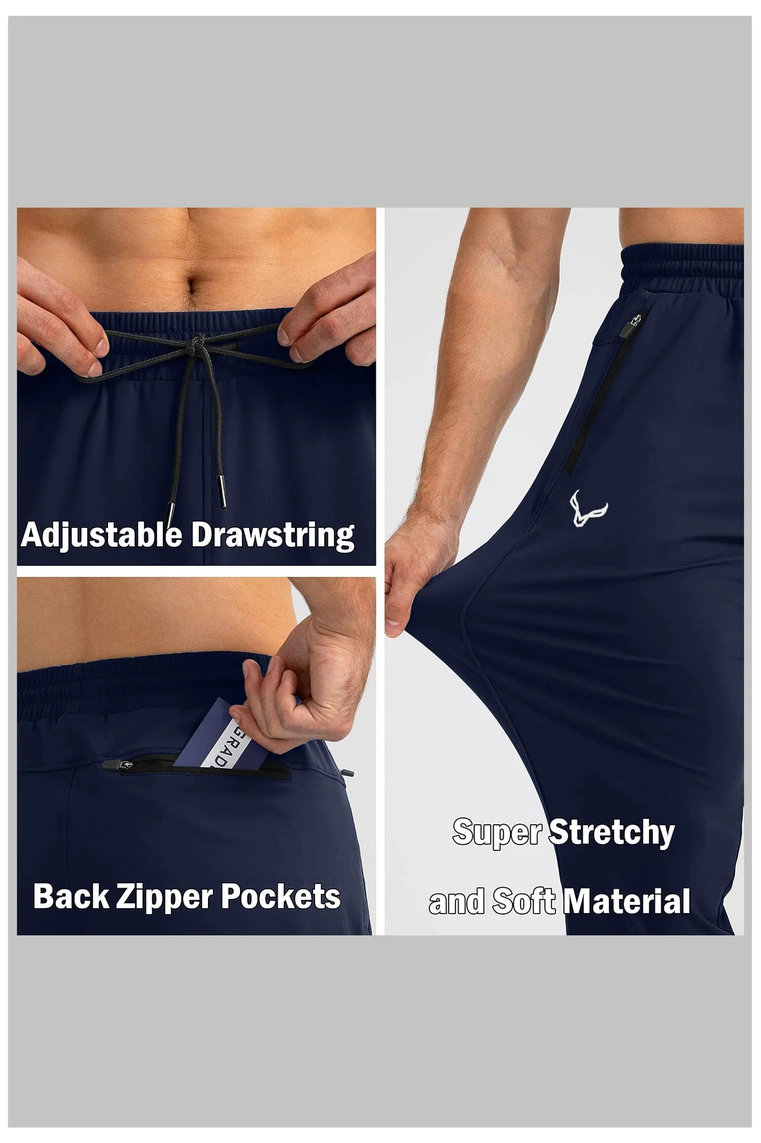Polo Athletica Men's Tapered Sweatpants with Zipper Pockets