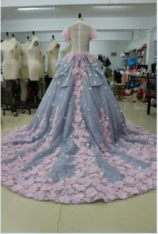 Pretty Backless Quinceanera Dress,Ball Gown Long Wedding/Prom Gown PFW0240