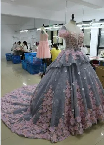 Pretty Backless Quinceanera Dress,Ball Gown Long Wedding/Prom Gown PFW0240