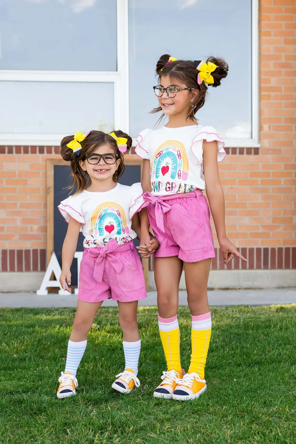 "Preschool - Fifth Grade" Rainbow Short Set