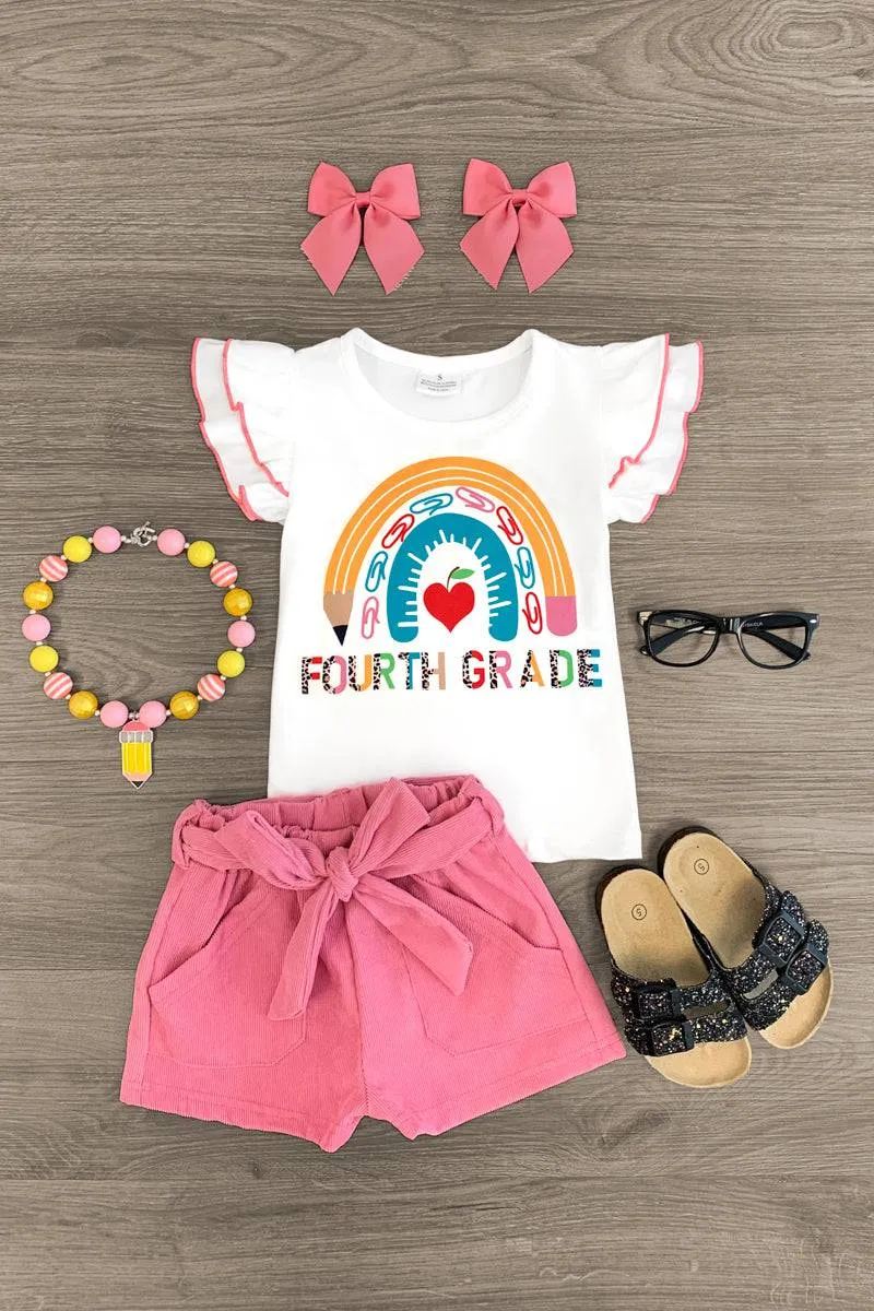 "Preschool - Fifth Grade" Rainbow Short Set