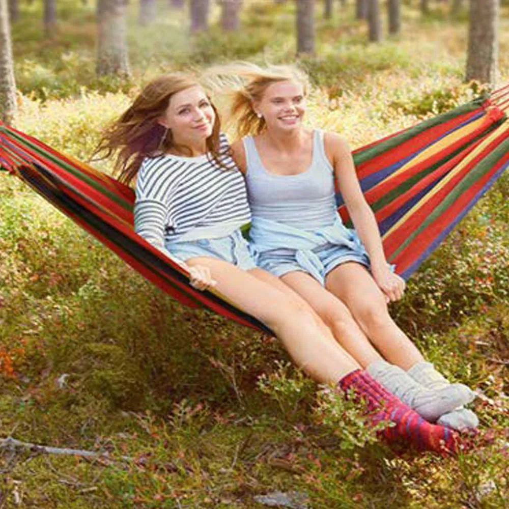 Rainbow Striped Cotton Fabric Brazilian Wide Hammock - Littlestar-cn