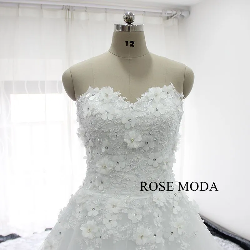 Rosemoda 3d Floral Lace Ball Gown Wedding Dress
