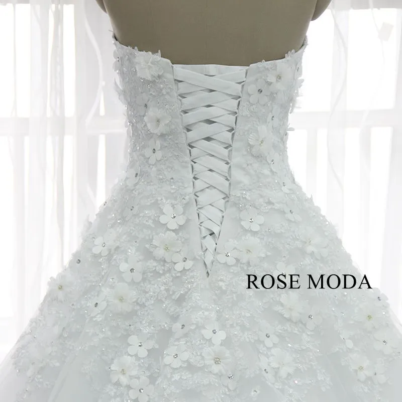 Rosemoda 3d Floral Lace Ball Gown Wedding Dress