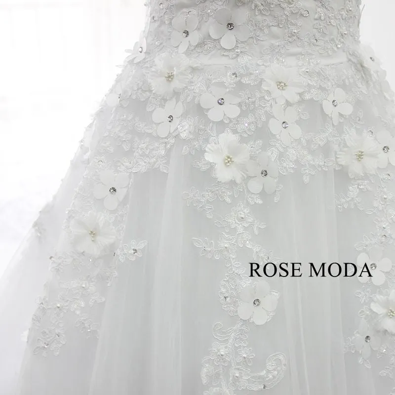 Rosemoda 3d Floral Lace Ball Gown Wedding Dress