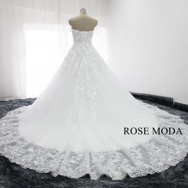 Rosemoda 3d Floral Lace Ball Gown Wedding Dress
